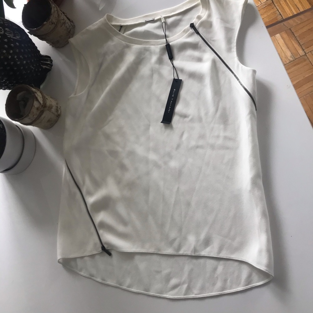 Elie Tahari Exposed Zip Tank